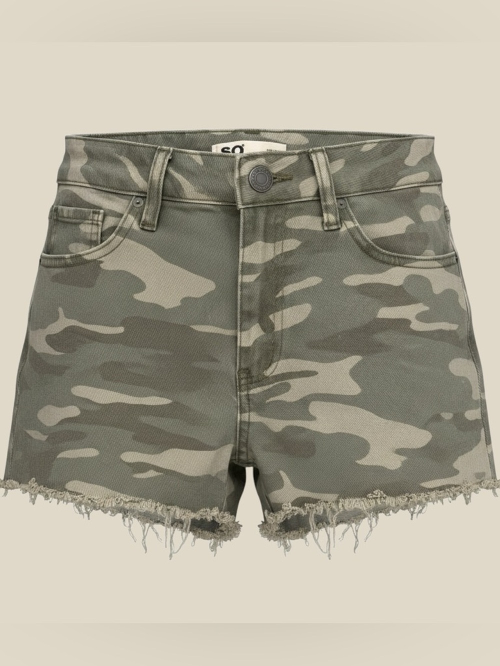 SO Cami High Rise Frayed Hem Shortie Shorts Size 9 Y2k Festival